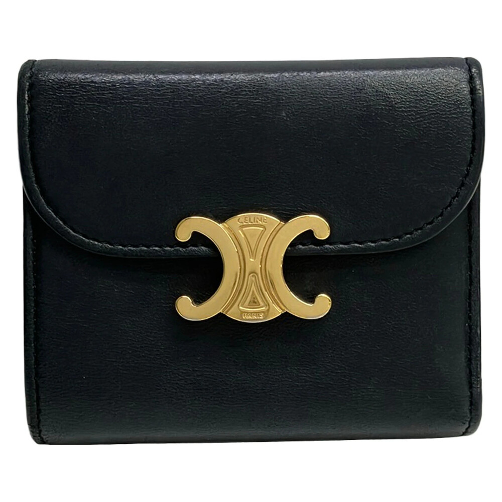 Celine Small Flap Wallet Triomphe Black #337216C73B
